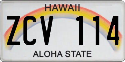 HI license plate ZCV114