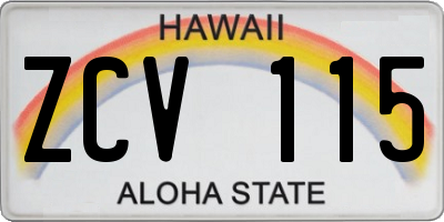 HI license plate ZCV115
