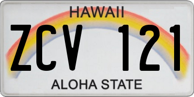 HI license plate ZCV121