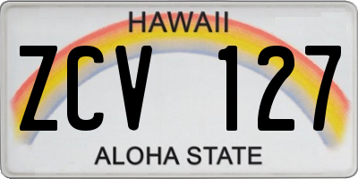 HI license plate ZCV127