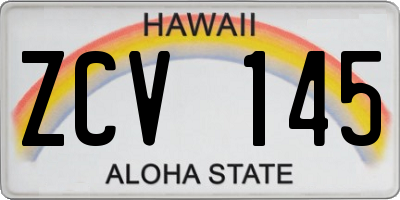HI license plate ZCV145