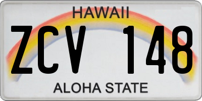 HI license plate ZCV148