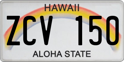 HI license plate ZCV150