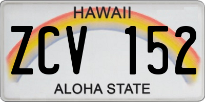 HI license plate ZCV152