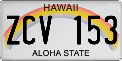 HI license plate ZCV153
