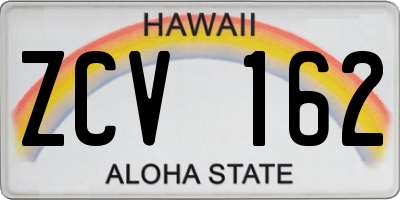HI license plate ZCV162