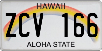 HI license plate ZCV166