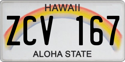 HI license plate ZCV167