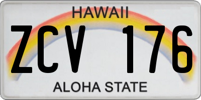 HI license plate ZCV176