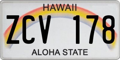 HI license plate ZCV178