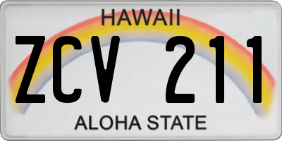 HI license plate ZCV211