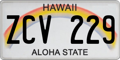 HI license plate ZCV229