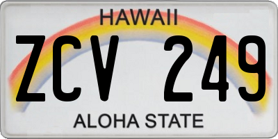 HI license plate ZCV249