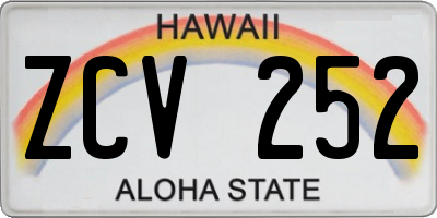HI license plate ZCV252