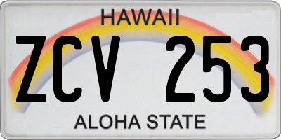 HI license plate ZCV253