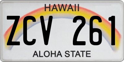 HI license plate ZCV261
