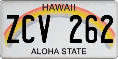 HI license plate ZCV262