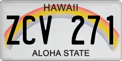HI license plate ZCV271