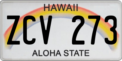 HI license plate ZCV273