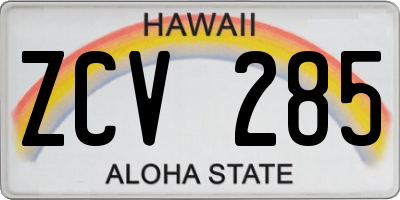 HI license plate ZCV285