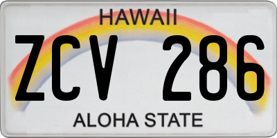 HI license plate ZCV286