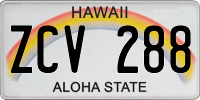 HI license plate ZCV288