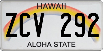 HI license plate ZCV292