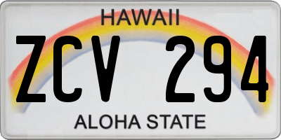 HI license plate ZCV294