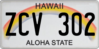 HI license plate ZCV302