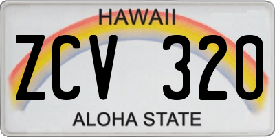 HI license plate ZCV320
