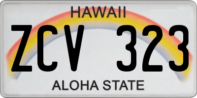 HI license plate ZCV323