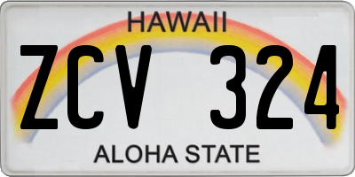HI license plate ZCV324