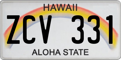 HI license plate ZCV331