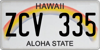 HI license plate ZCV335