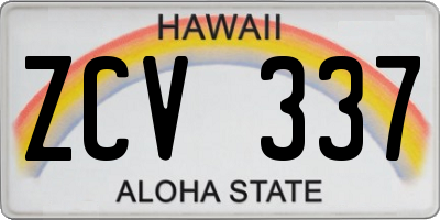 HI license plate ZCV337