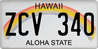 HI license plate ZCV340