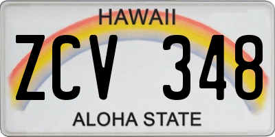 HI license plate ZCV348
