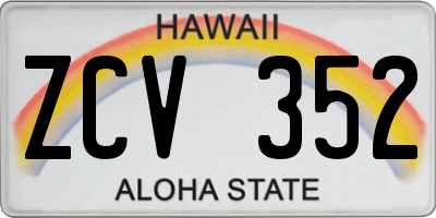 HI license plate ZCV352