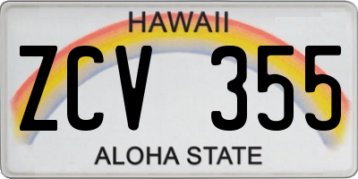 HI license plate ZCV355
