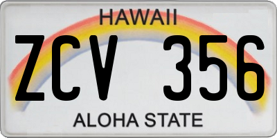 HI license plate ZCV356