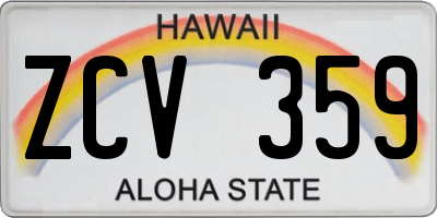 HI license plate ZCV359