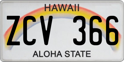 HI license plate ZCV366