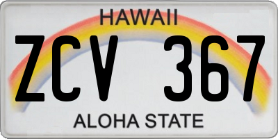 HI license plate ZCV367