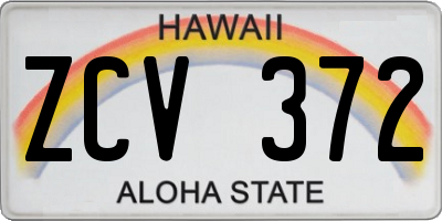 HI license plate ZCV372