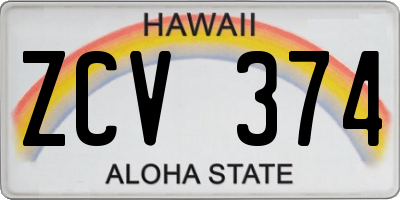 HI license plate ZCV374