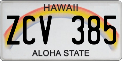 HI license plate ZCV385