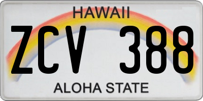 HI license plate ZCV388