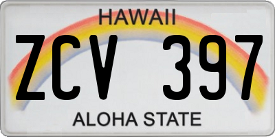 HI license plate ZCV397