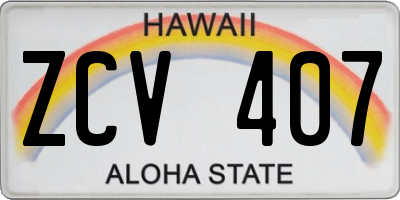 HI license plate ZCV407