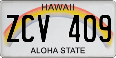 HI license plate ZCV409